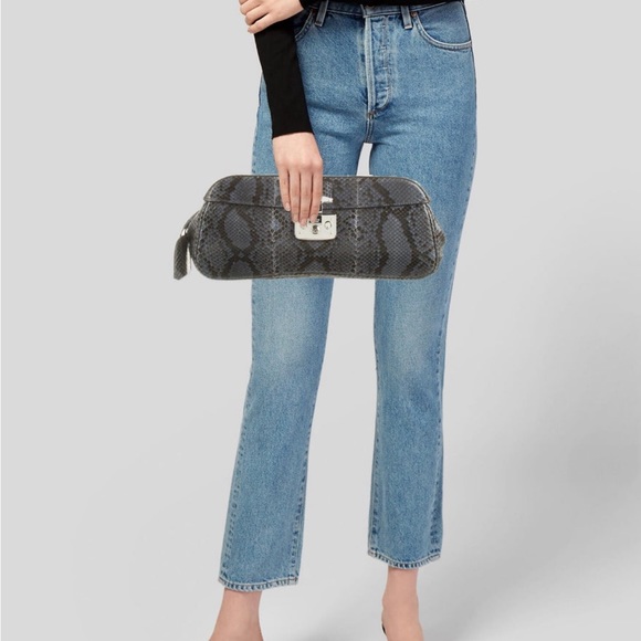 ❤️FLASH SALE ♥️ AUTHENTIC GUCCI SNAKESKIN LADY LOCK CLUTCH - Picture 3 of 8